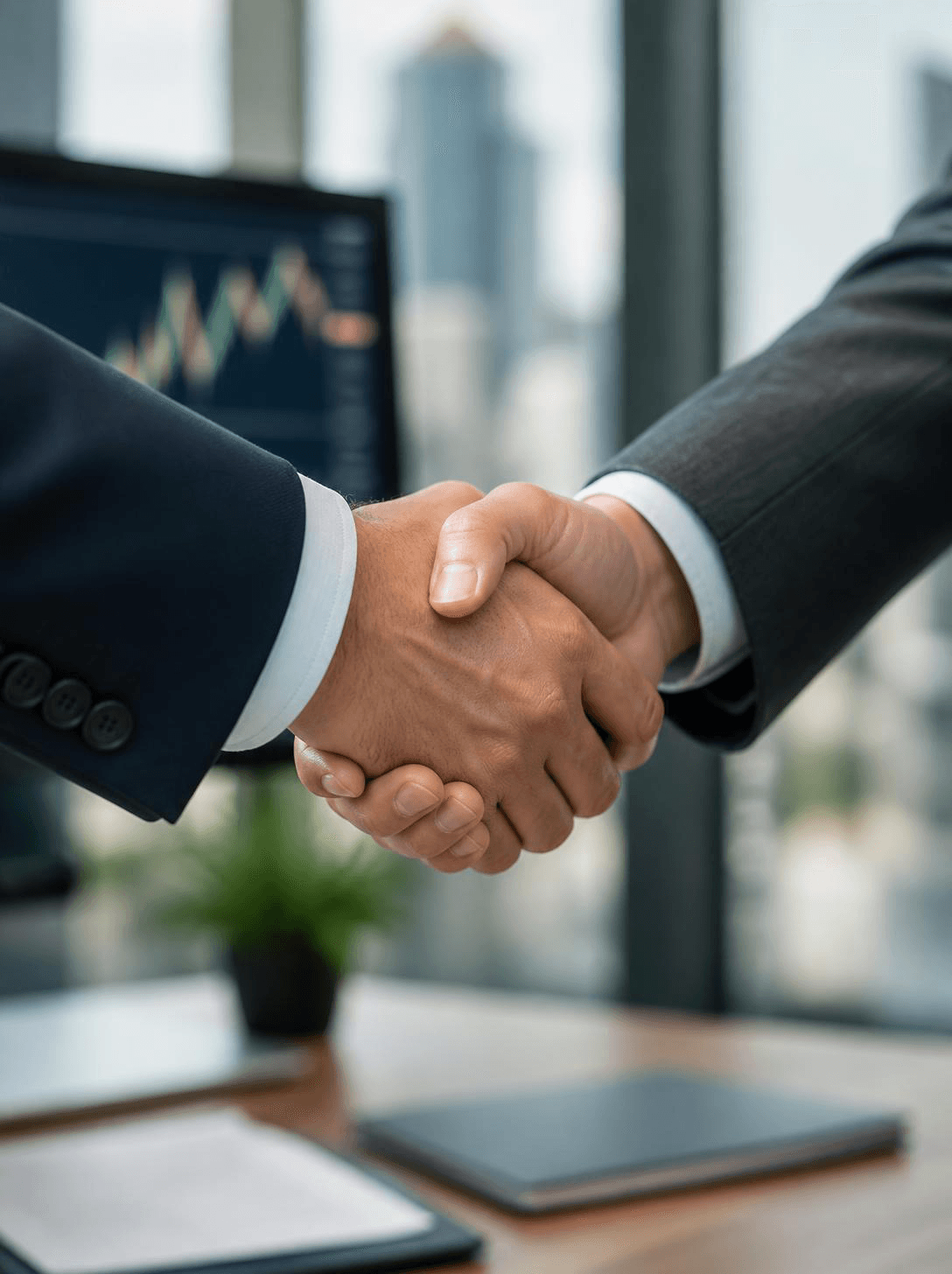 Business handshake sealing a partnership agreement