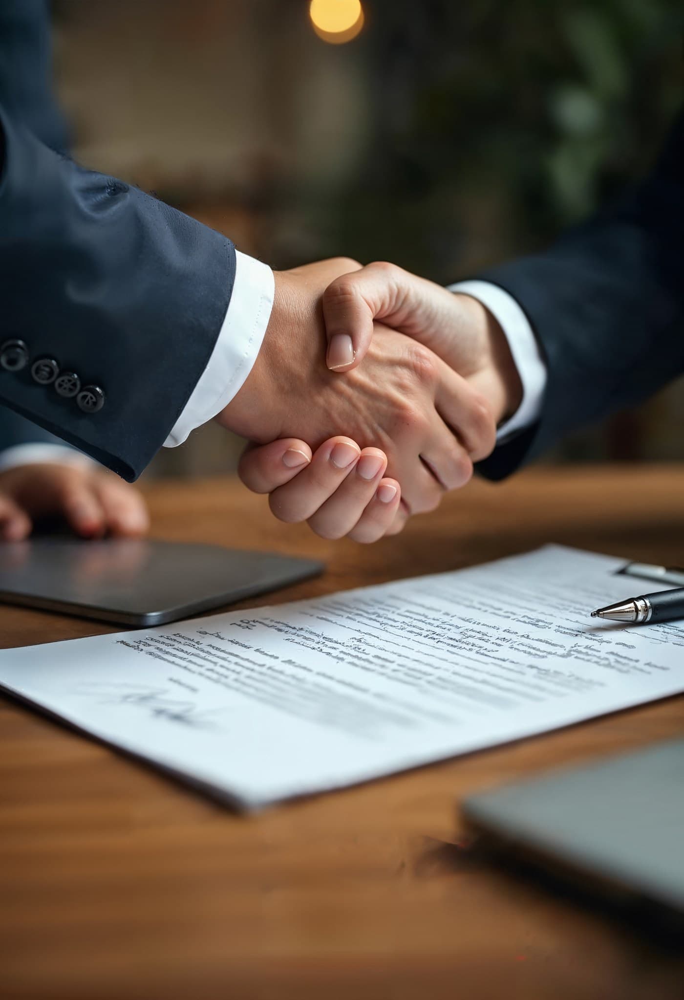 Business handshake sealing an institutional partnership agreement