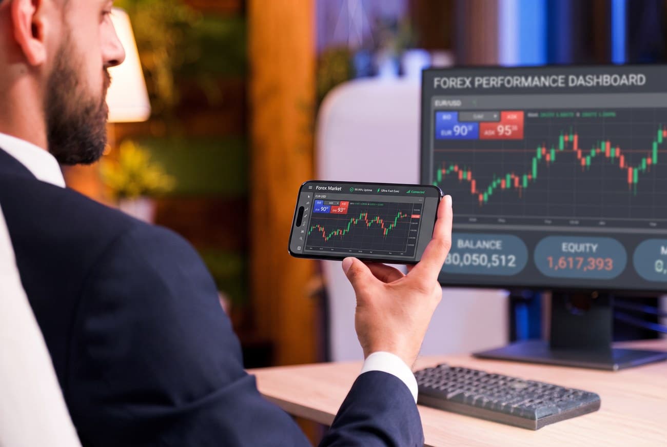 Trader using the KIRA forex platform